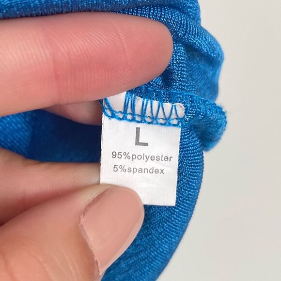 Women’s Sexy Deep V Neck Going Out Summer Tank Top Blue Size Large - Picture 4 of 5